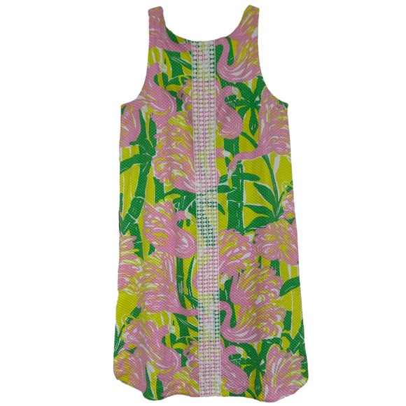 Lilly Pulitzer Sleeveless Dress Flamingo Pink Green Size XL 14-16 - Picture 7 of 17